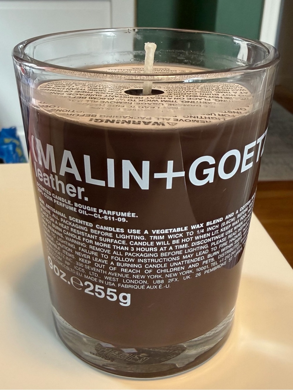 Malin + Goetz Leather Candle - New